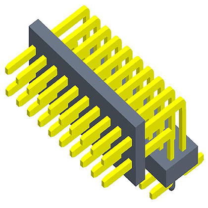 1.27mmPin Header Dual Row 90°SMT add plastic